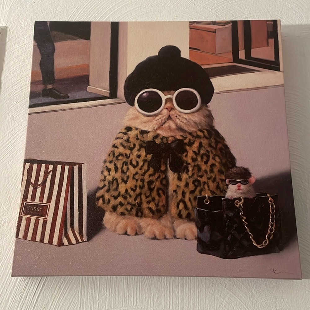 Vintage fashionable cat portrait